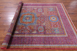 Red Geometric Persian Mamluk Hand Knotted Wool Rug - 6' 9" X 9' 9" - Golden Nile