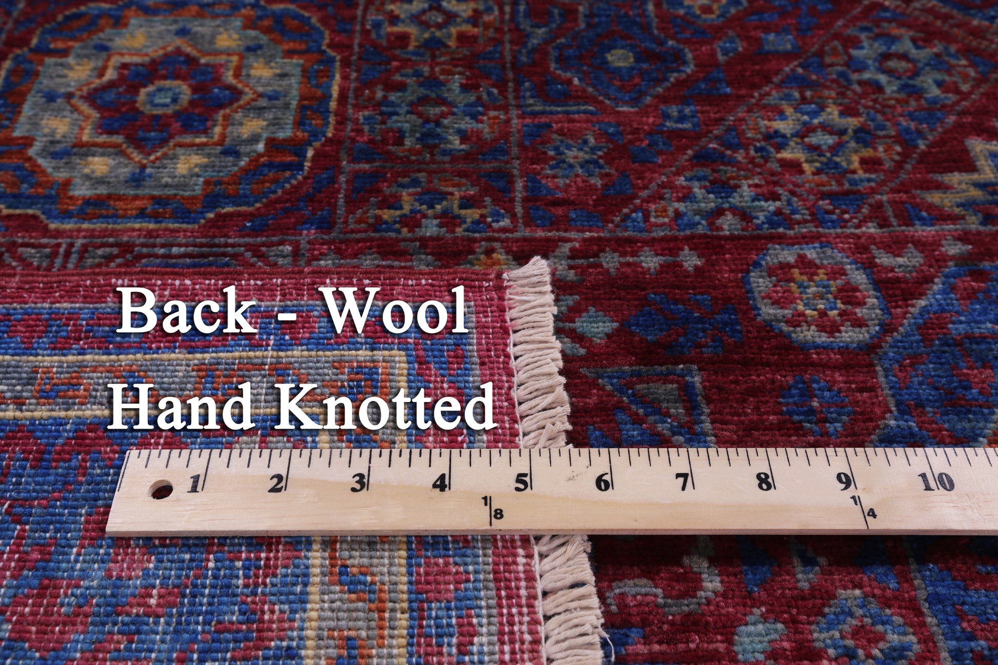 Geometric Persian Mamluk Handmade Wool Rug - 5' 0" X 6' 9" - Golden Nile