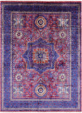Geometric Persian Mamluk Handmade Wool Rug - 5' 0" X 6' 9" - Golden Nile