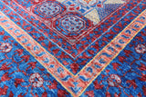 Red Geometric Persian Mamluk Hand Knotted Wool Rug - 5' 8" X 8' 1" - Golden Nile