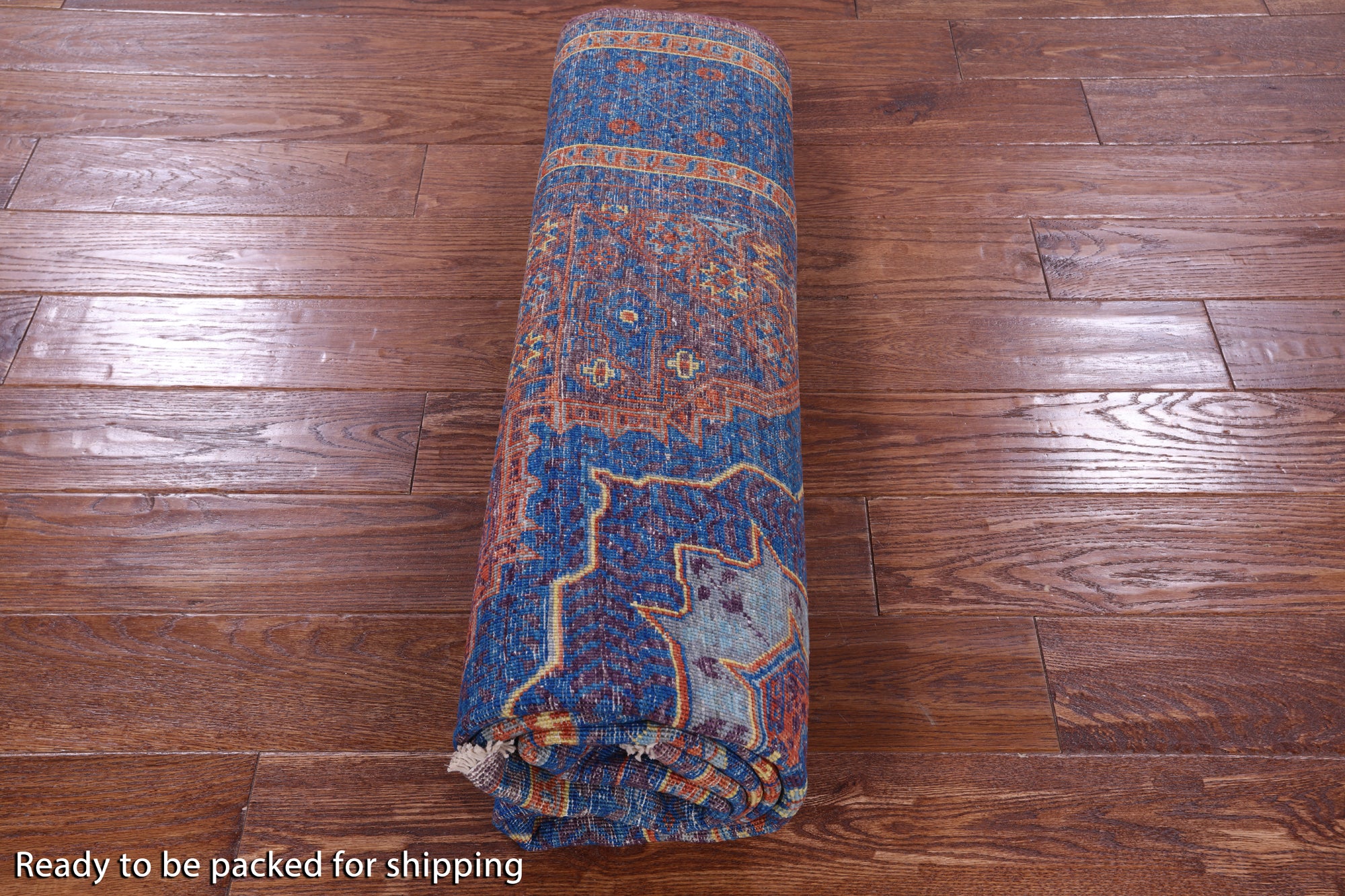 Purple Geometric Persian Mamluk Hand Knotted Wool Rug - 5' 9" X 7' 11" - Golden Nile