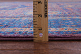 Purple Geometric Persian Mamluk Hand Knotted Wool Rug - 5' 9" X 7' 11" - Golden Nile