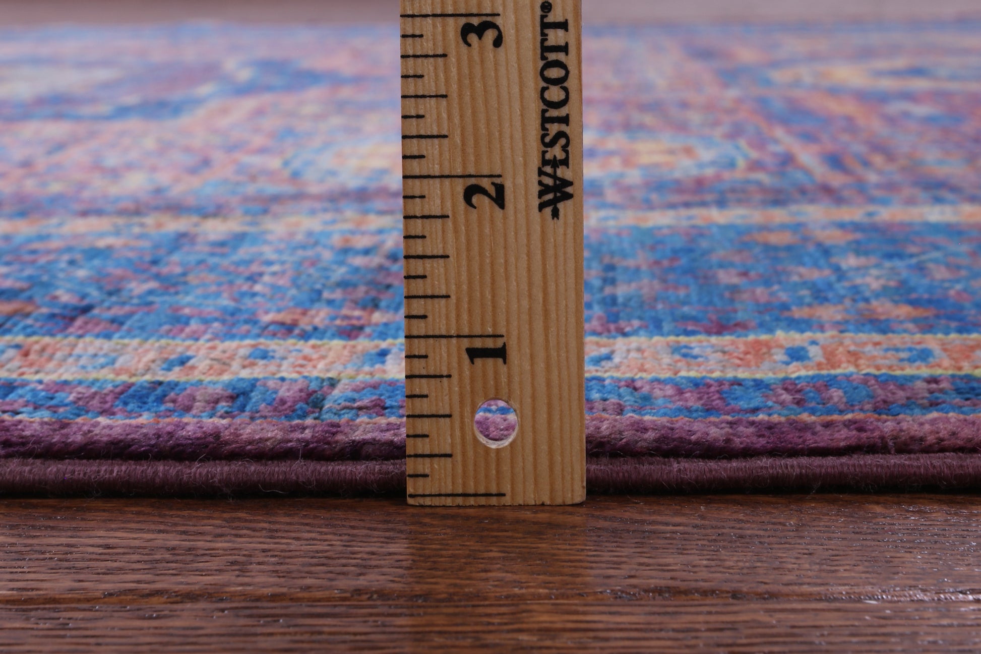 Purple Geometric Persian Mamluk Hand Knotted Wool Rug - 5' 9" X 7' 11" - Golden Nile