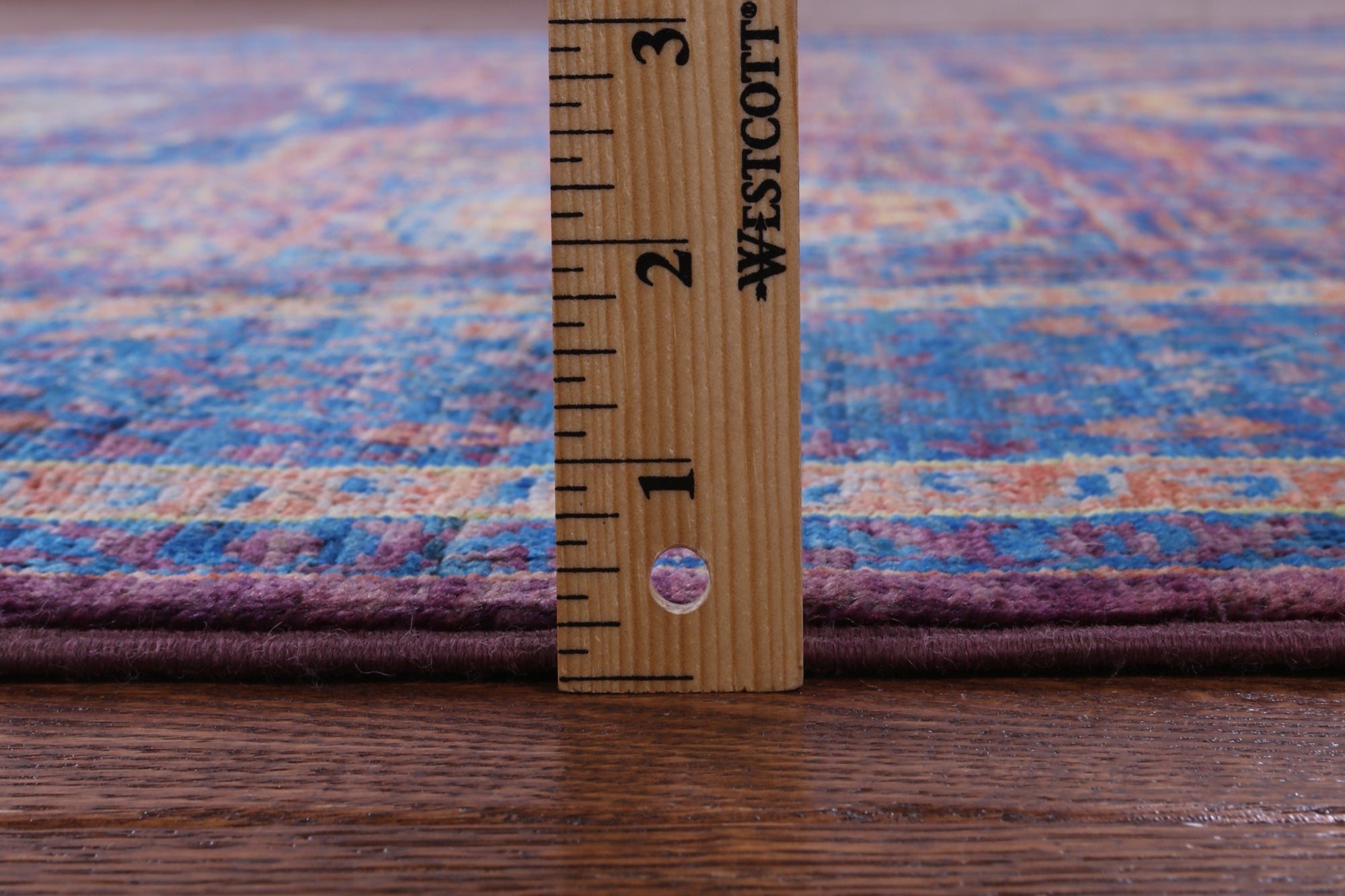 Purple Geometric Persian Mamluk Hand Knotted Wool Rug - 5' 9" X 7' 11" - Golden Nile