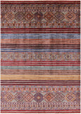 Khorjin Persian Gabbeh Hand Knotted Wool Rug - 5' 10" X 8' 0" - Golden Nile