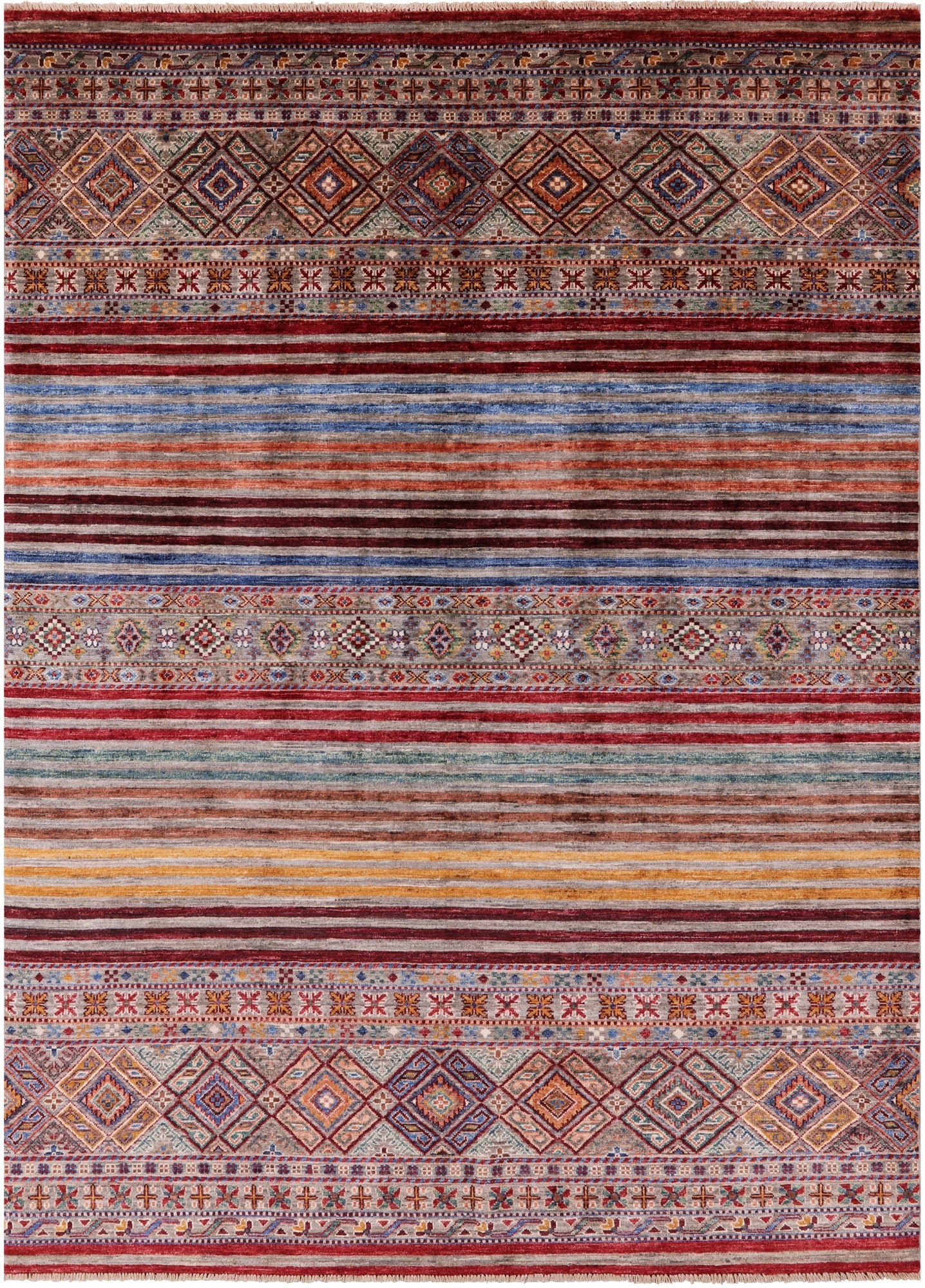Khorjin Persian Gabbeh Hand Knotted Wool Rug - 5' 10" X 8' 0" - Golden Nile