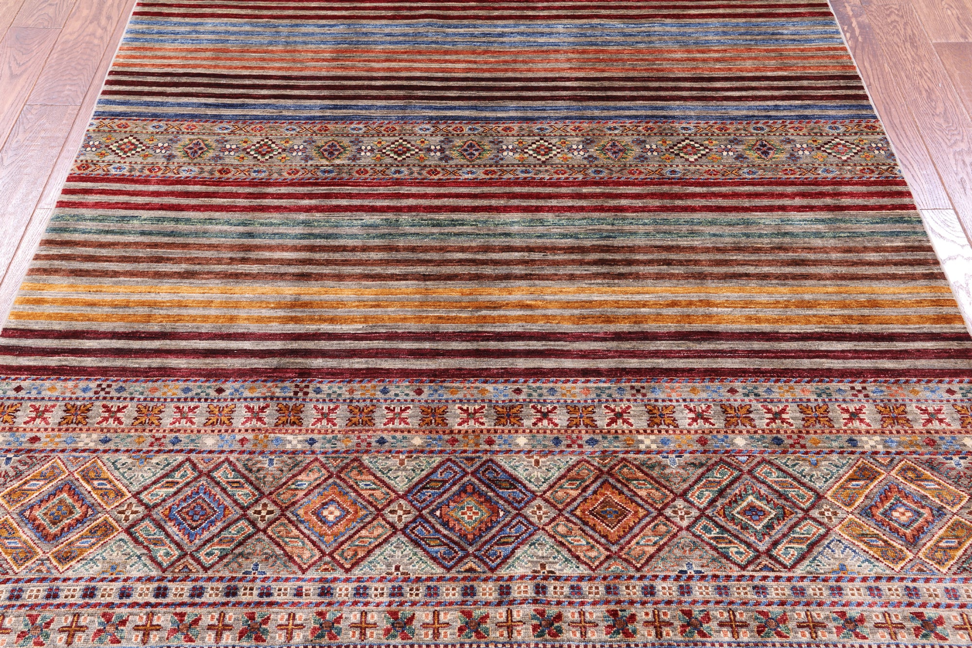Khorjin Persian Gabbeh Hand Knotted Wool Rug - 5' 10" X 8' 0" - Golden Nile