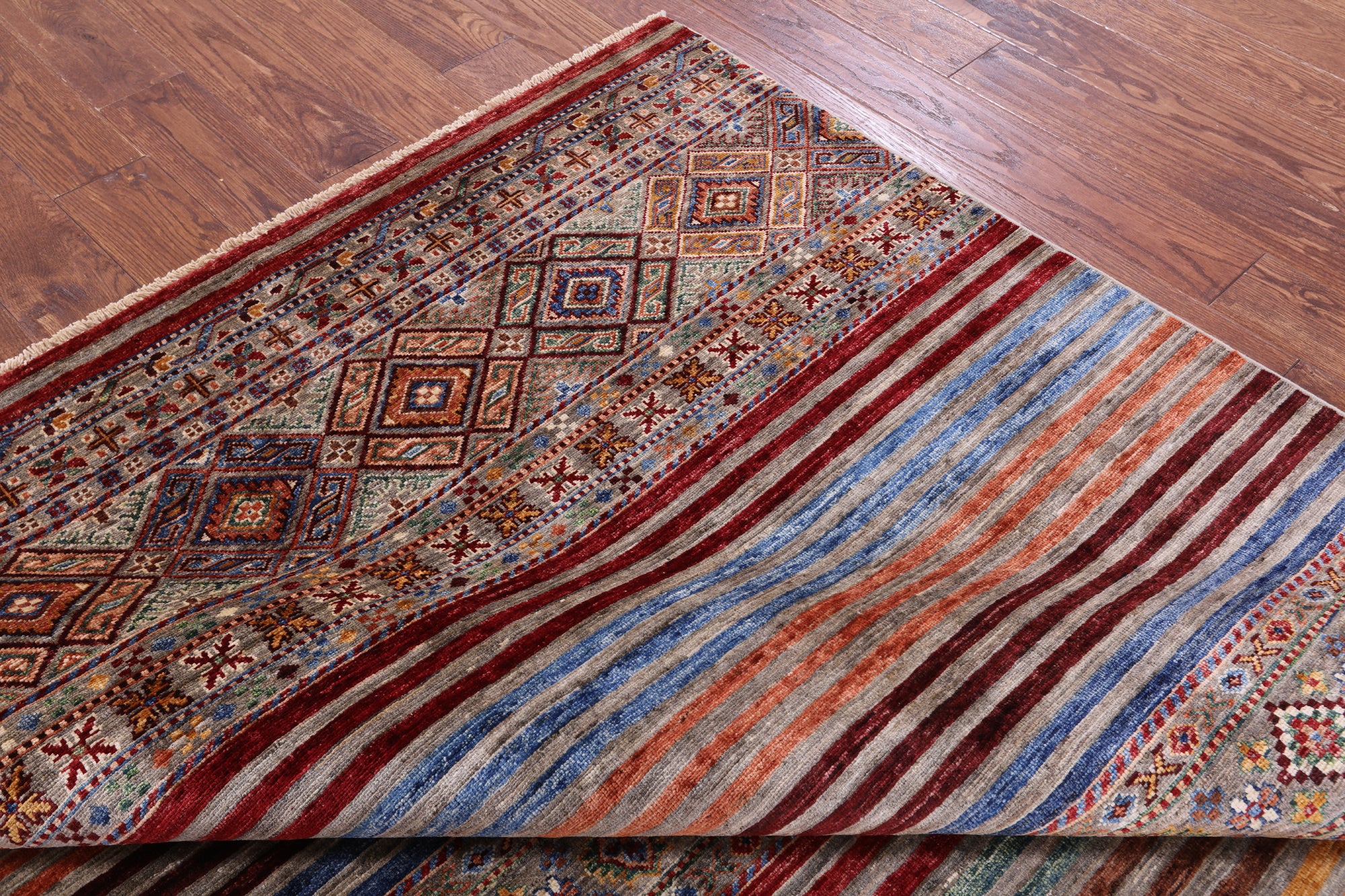 Khorjin Persian Gabbeh Hand Knotted Wool Rug - 5' 10" X 8' 0" - Golden Nile
