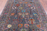 Grey Peshawar Hand Knotted Wool Rug - 5' 8" X 8' 5" - Golden Nile