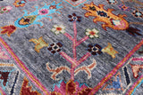 Grey Peshawar Hand Knotted Wool Rug - 5' 8" X 8' 5" - Golden Nile