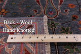 Grey Peshawar Hand Knotted Wool Rug - 5' 8" X 8' 5" - Golden Nile