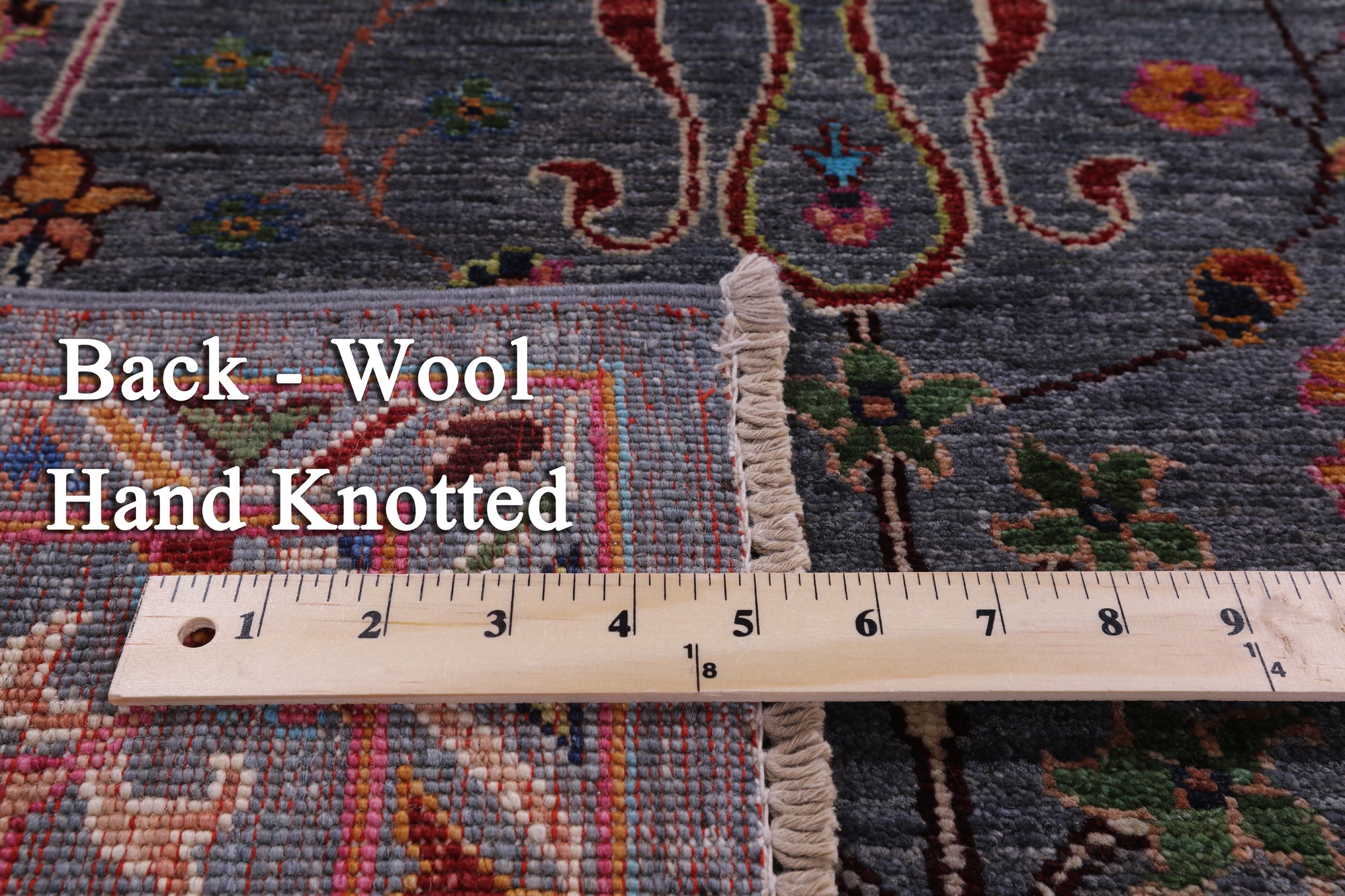 Grey Peshawar Hand Knotted Wool Rug - 5' 8" X 8' 5" - Golden Nile