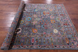 Grey Peshawar Hand Knotted Wool Rug - 5' 8" X 8' 5" - Golden Nile