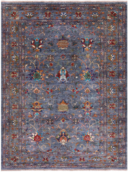 Peshawar Handmade Wool Rug - 5' 11" X 7' 11" - Golden Nile