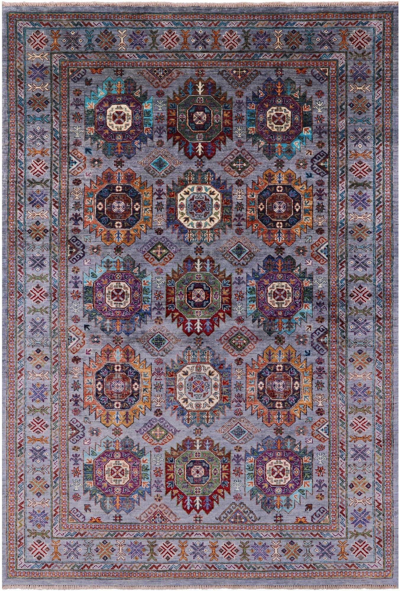 Turkmen Ersari Hand Knotted Wool Rug - 5' 5" X 7' 10" - Golden Nile