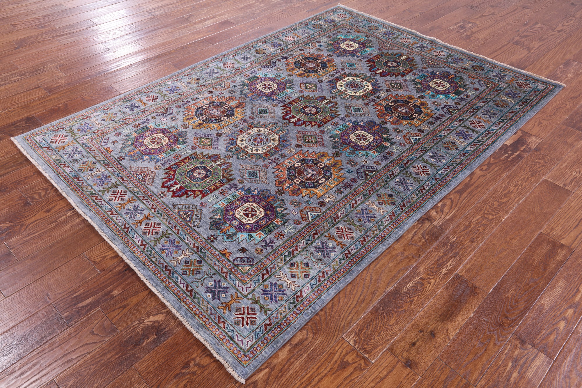 Turkmen Ersari Hand Knotted Wool Rug - 5' 5" X 7' 10" - Golden Nile