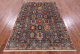 Tribal Persian Hand Knotted Wool Rug - 5' 8" X 8' 0" - Golden Nile
