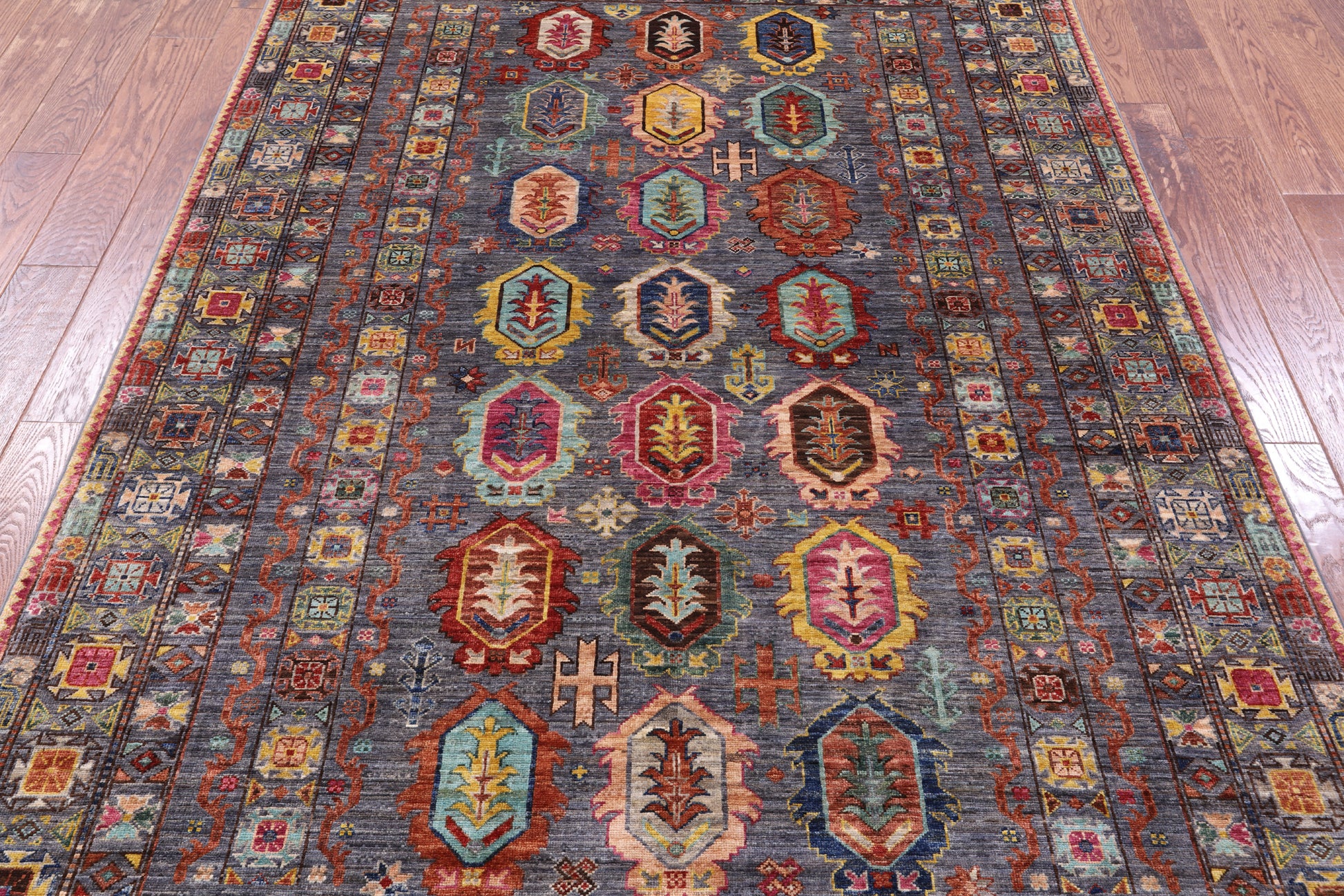 Tribal Persian Hand Knotted Wool Rug - 5' 8" X 8' 0" - Golden Nile