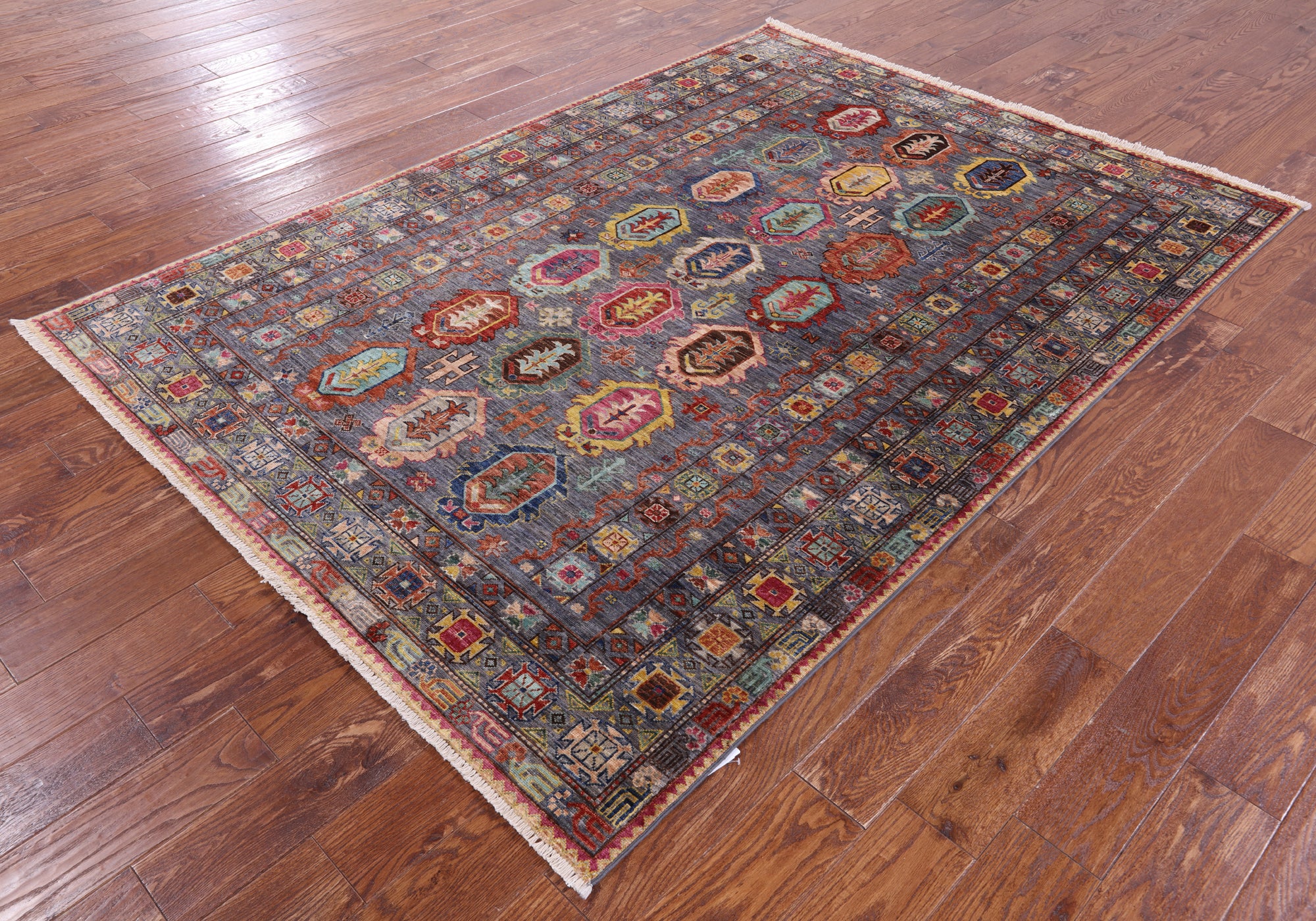 Tribal Persian Hand Knotted Wool Rug - 5' 8" X 8' 0" - Golden Nile