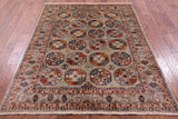 Turkmen Ersari Hand Knotted Wool Rug - 5' 0" X 6' 6" - Golden Nile