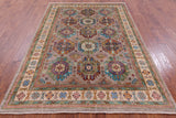 Turkmen Ersari Hand Knotted Wool Rug - 5' 7" X 8' 1" - Golden Nile
