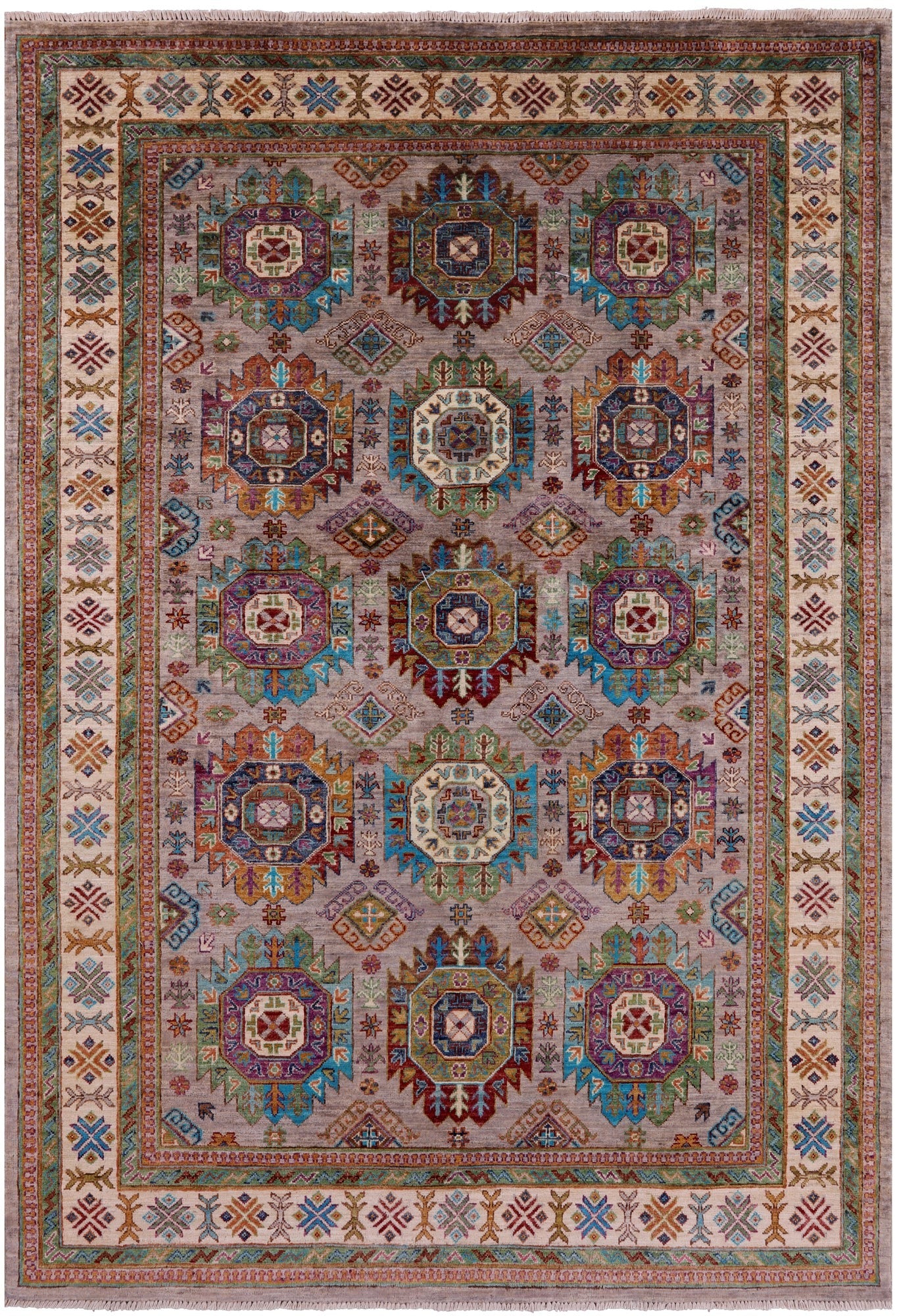 Turkmen Ersari Hand Knotted Wool Rug - 5' 7" X 8' 1" - Golden Nile