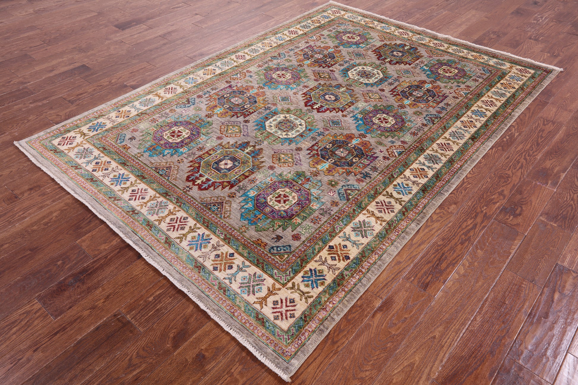 Turkmen Ersari Hand Knotted Wool Rug - 5' 7" X 8' 1" - Golden Nile