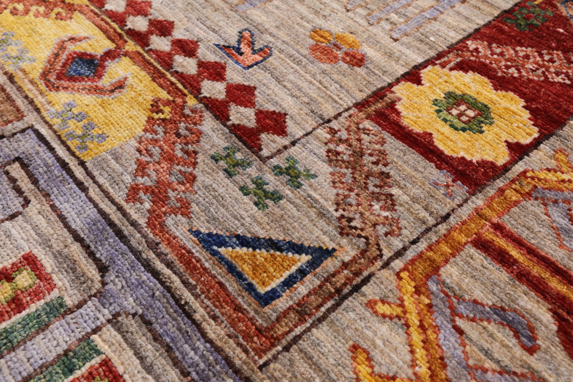 Turkmen Ersari Hand Knotted Wool Rug - 8' 2" X 9' 9" - Golden Nile
