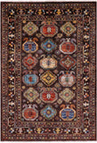 Brown Turkmen Ersari Hand Knotted Wool Rug - 5' 7" X 8' 2" - Golden Nile