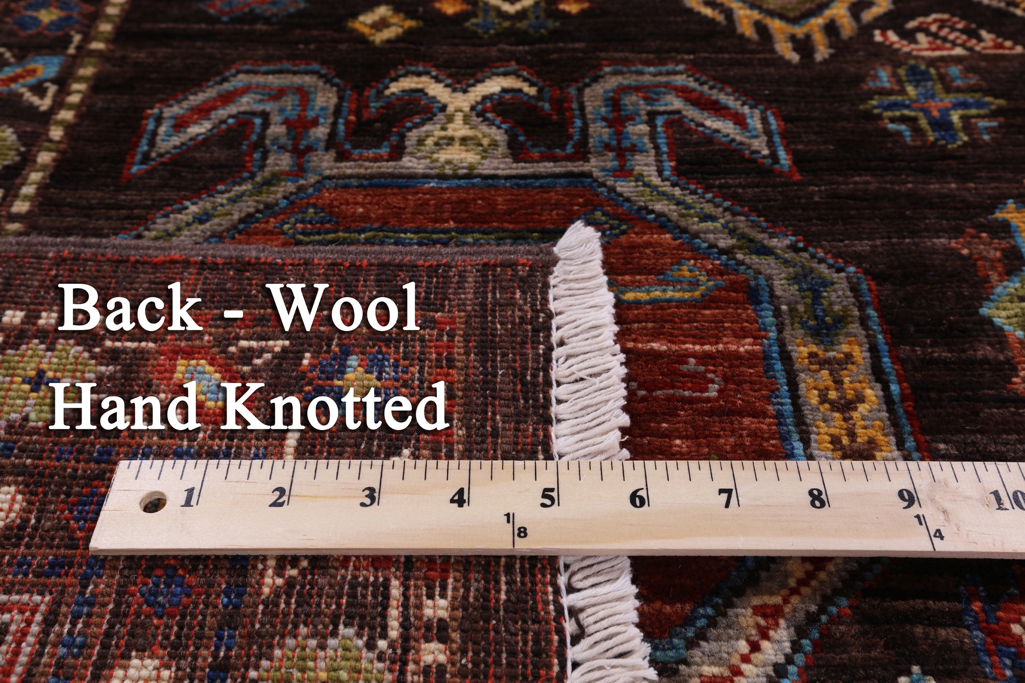 Brown Turkmen Ersari Hand Knotted Wool Rug - 5' 7" X 8' 2" - Golden Nile