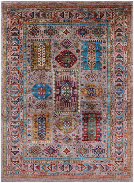 Turkmen Ersari Hand Knotted Wool Rug - 5' 7" X 7' 8" - Golden Nile