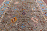 Grey Turkish Oushak Hand Knotted Wool Rug - 9' 1" X 11' 9" - Golden Nile
