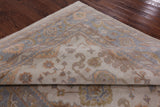 Ivory Turkish Oushak Hand Knotted Wool Area Rug - 8' 7" X 11' 10" - Golden Nile