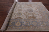 Ivory Turkish Oushak Hand Knotted Wool Area Rug - 8' 7" X 11' 10" - Golden Nile