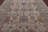 Ivory Turkish Oushak Hand Knotted Wool Area Rug - 8' 7" X 11' 10" - Golden Nile