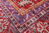 Red Persian Fine Serapi Hand Knotted Wool Rug - 9' 1" X 11' 9" - Golden Nile