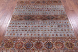 Grey Khorjin Persian Gabbeh Hand Knotted Wool Rug - 5' 7" X 7' 11" - Golden Nile