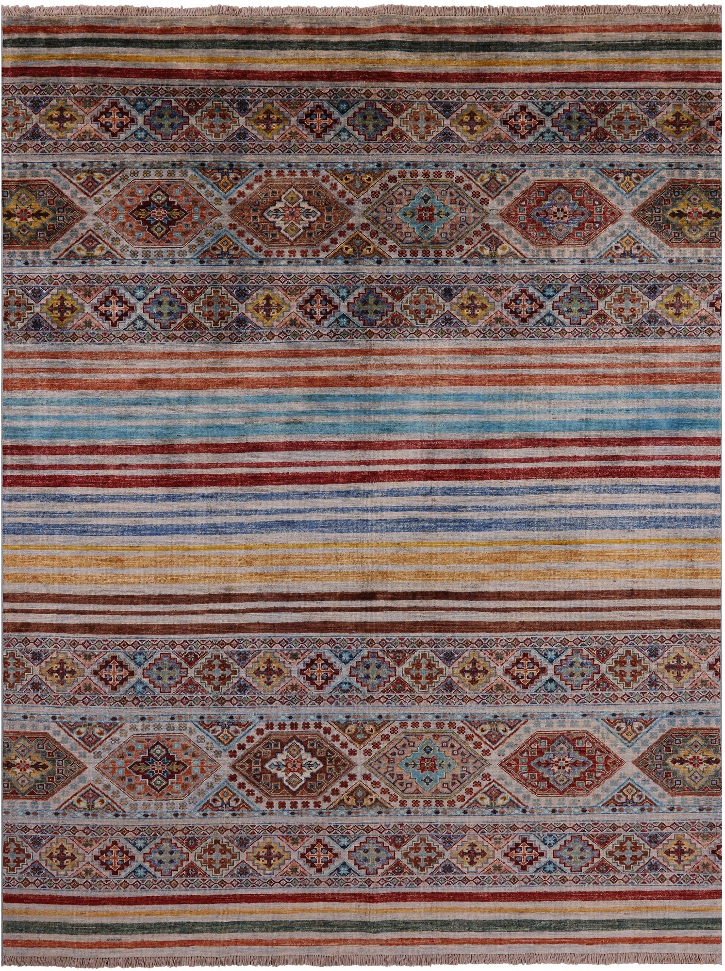 Khorjin Persian Gabbeh Hand Knotted Wool Rug - 5' 8" X 7' 7" - Golden Nile