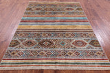 Khorjin Persian Gabbeh Hand Knotted Wool Rug - 5' 8" X 7' 7" - Golden Nile