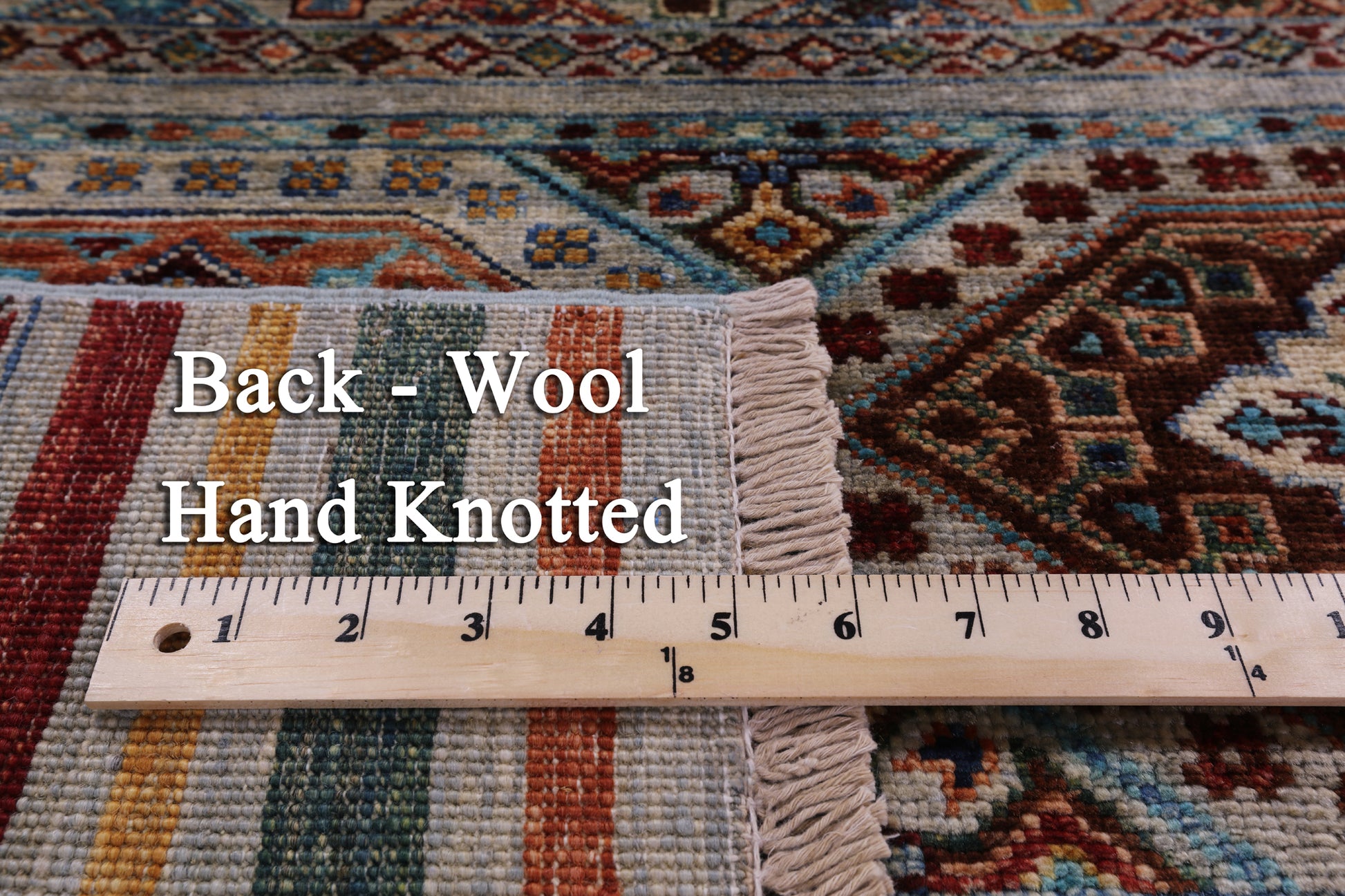 Khorjin Persian Gabbeh Hand Knotted Wool Rug - 5' 8" X 7' 7" - Golden Nile