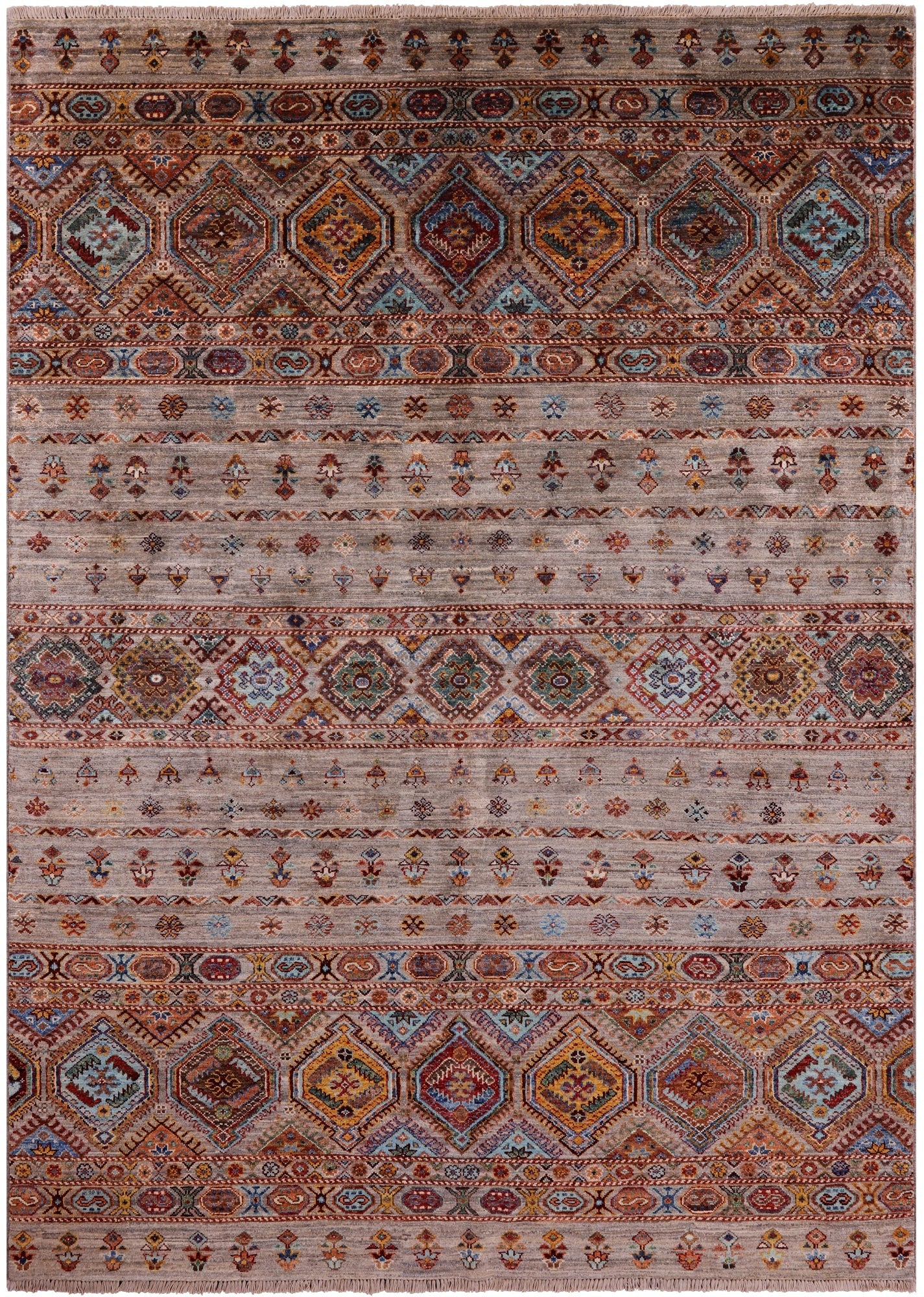 Khorjin Persian Gabbeh Hand Knotted Wool Rug - 5' 9" X 8' 0" - Golden Nile