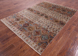 Khorjin Persian Gabbeh Hand Knotted Wool Rug - 5' 9" X 8' 0" - Golden Nile