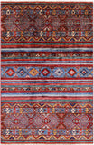 Khorjin Persian Gabbeh Hand Knotted Wool Rug - 3' 11" X 5' 10" - Golden Nile