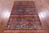 Khorjin Persian Gabbeh Hand Knotted Wool Rug - 3' 11" X 5' 10" - Golden Nile