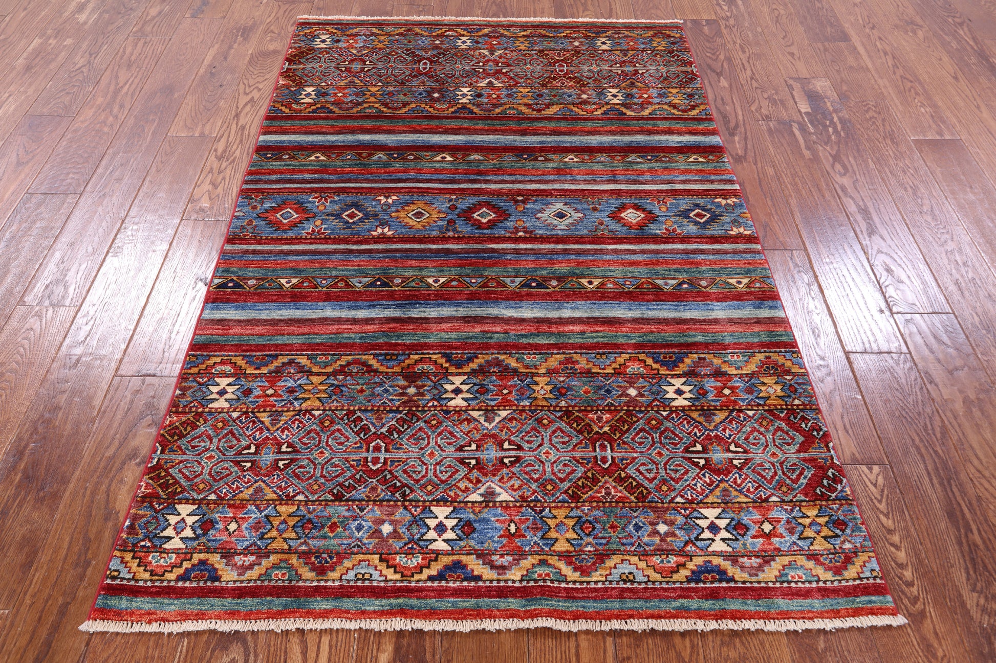 Khorjin Persian Gabbeh Hand Knotted Wool Rug - 3' 11" X 5' 10" - Golden Nile