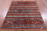 Khorjin Persian Gabbeh Hand Knotted Wool Rug - 5' 0" X 6' 3" - Golden Nile