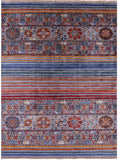 Khorjin Persian Gabbeh Hand Knotted Wool Rug - 4' 11" X 6' 9" - Golden Nile
