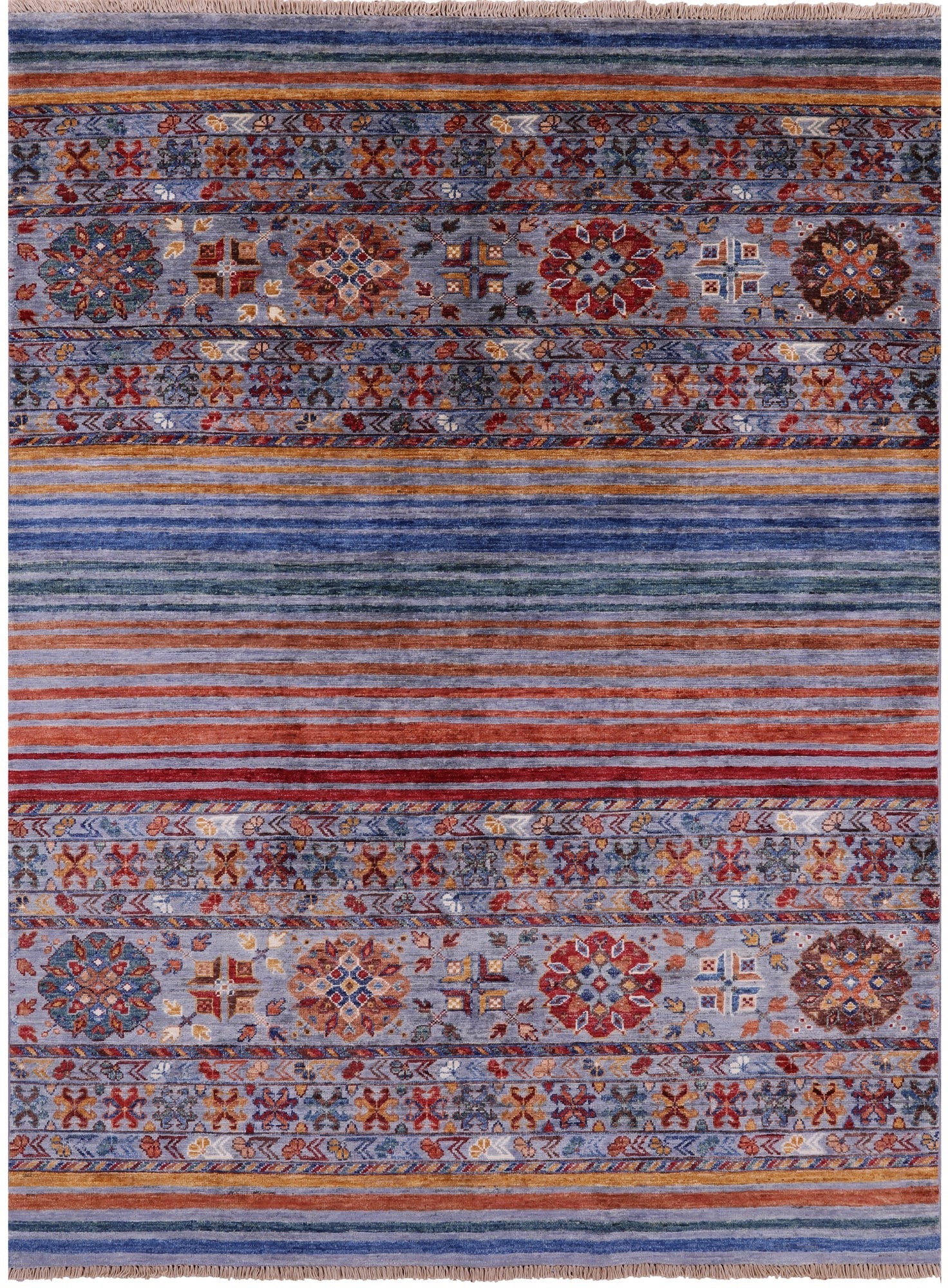 Khorjin Persian Gabbeh Hand Knotted Wool Rug - 4' 11" X 6' 9" - Golden Nile