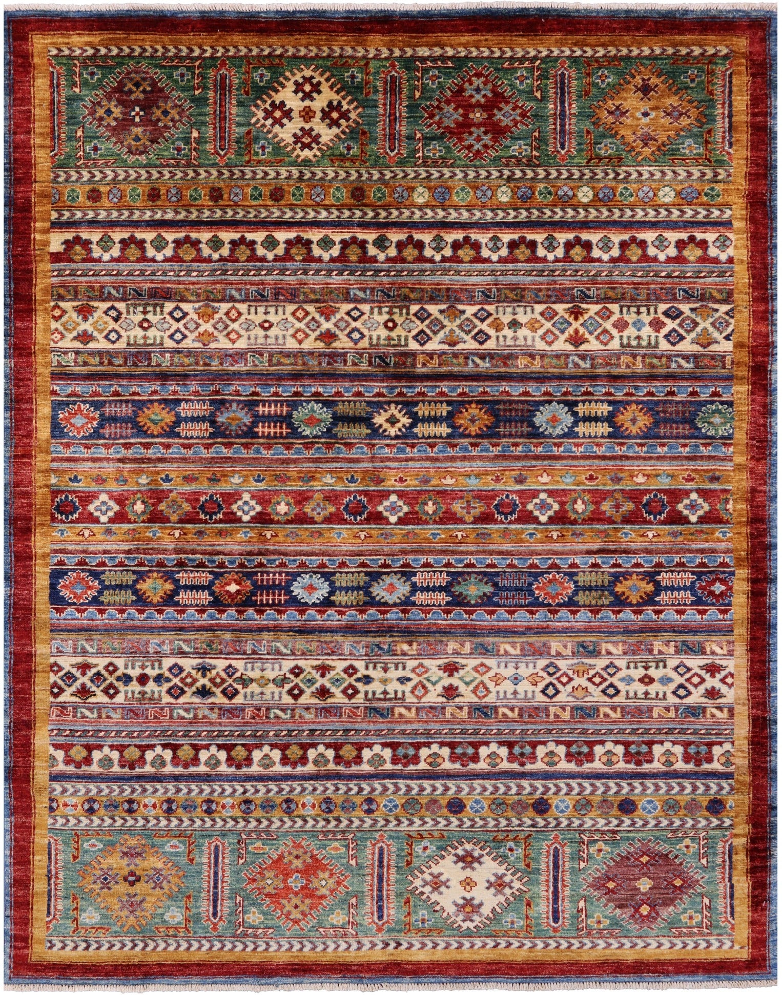 Tribal Persian Gabbeh Hand Knotted Wool Rug - 4' 10" X 6' 4" - Golden Nile