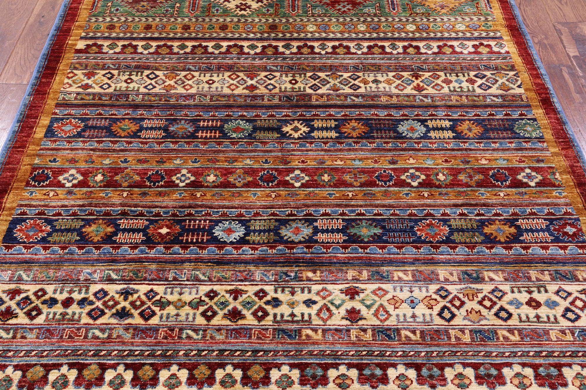 Tribal Persian Gabbeh Hand Knotted Wool Rug - 4' 10" X 6' 4" - Golden Nile